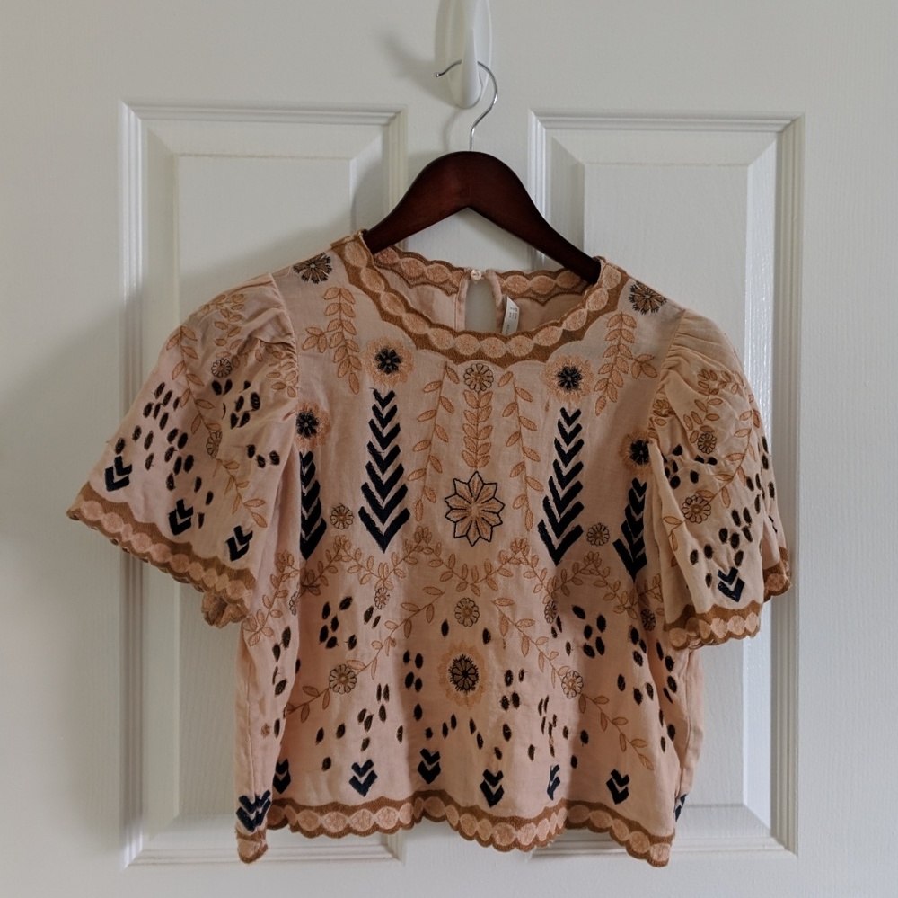 ZARA Embroidered Crop Top